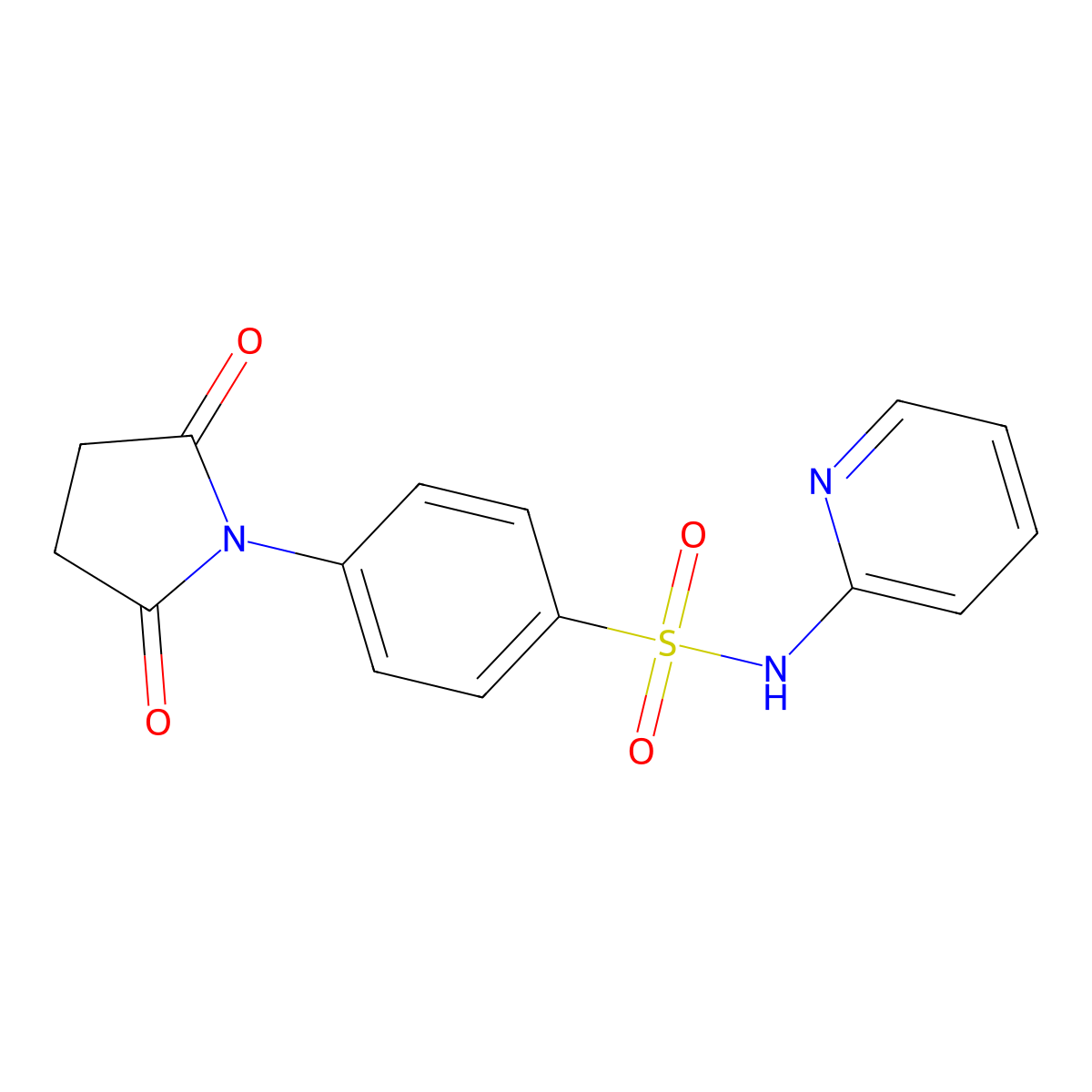 1-{4-[(2-Pyridylamino)sulfonyl]phenyl}azolidine-2,5-dione molecular structure, CAS 40266-14-6
