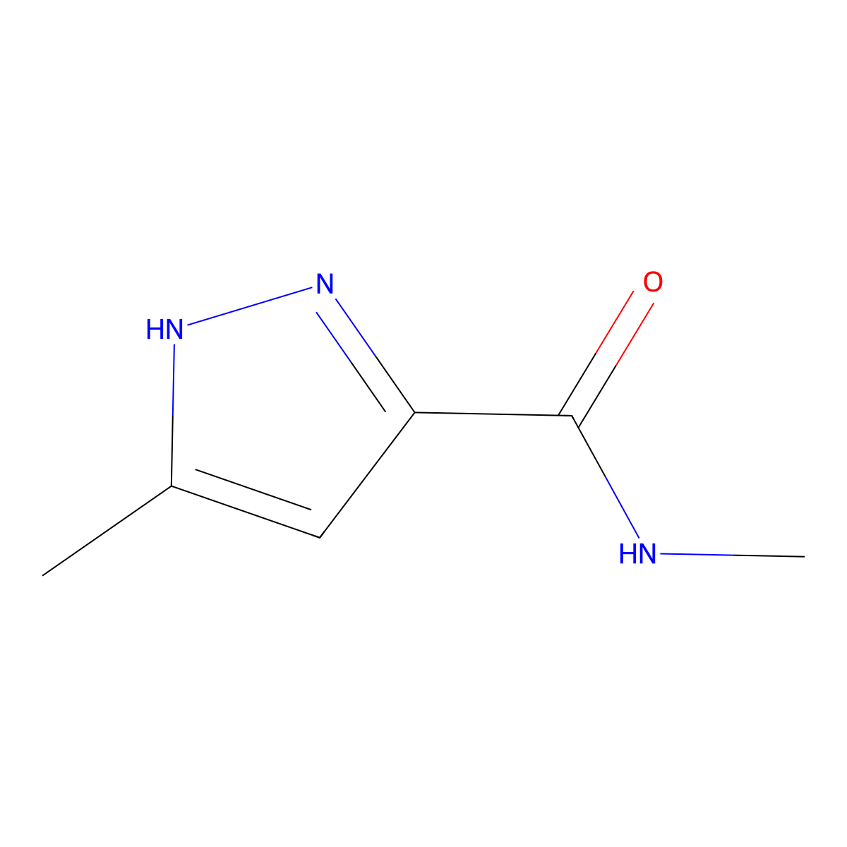 N,5-Dimethyl-1H-pyrazole-3-carboxamide molecular structure, CAS 4027-55-8