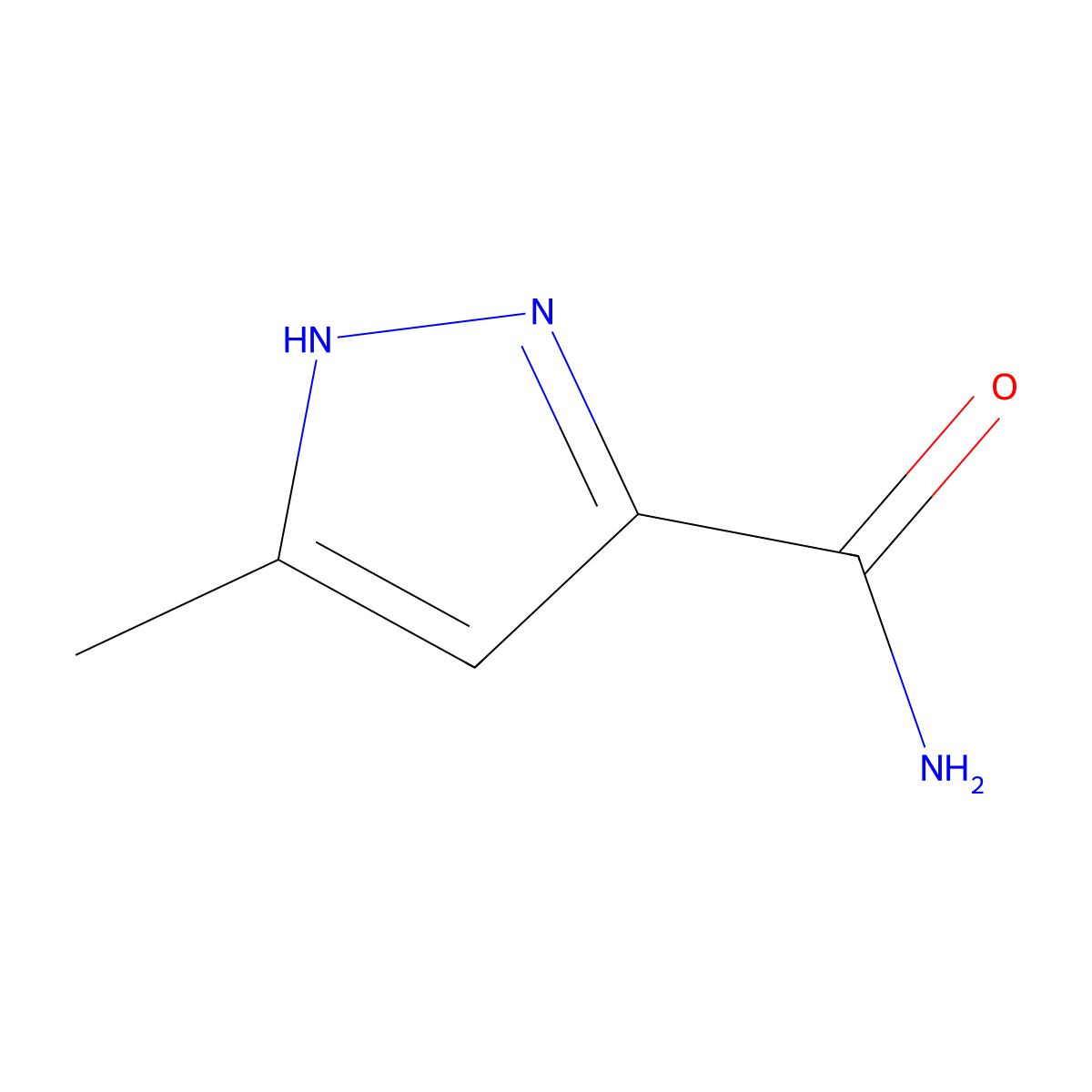 3-Methyl-1H-pyrazole-5-carboxamide molecular structure, CAS 4027-56-9