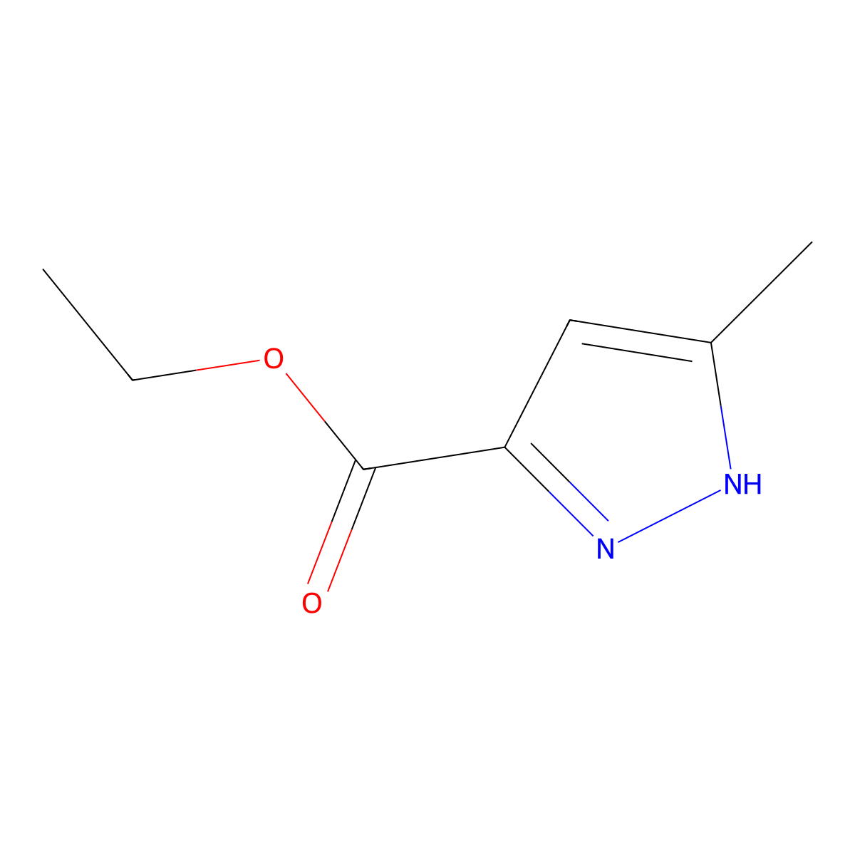Ethyl 5-methyl-1H-pyrazole-3-carboxylate molecular structure, CAS 4027-57-0