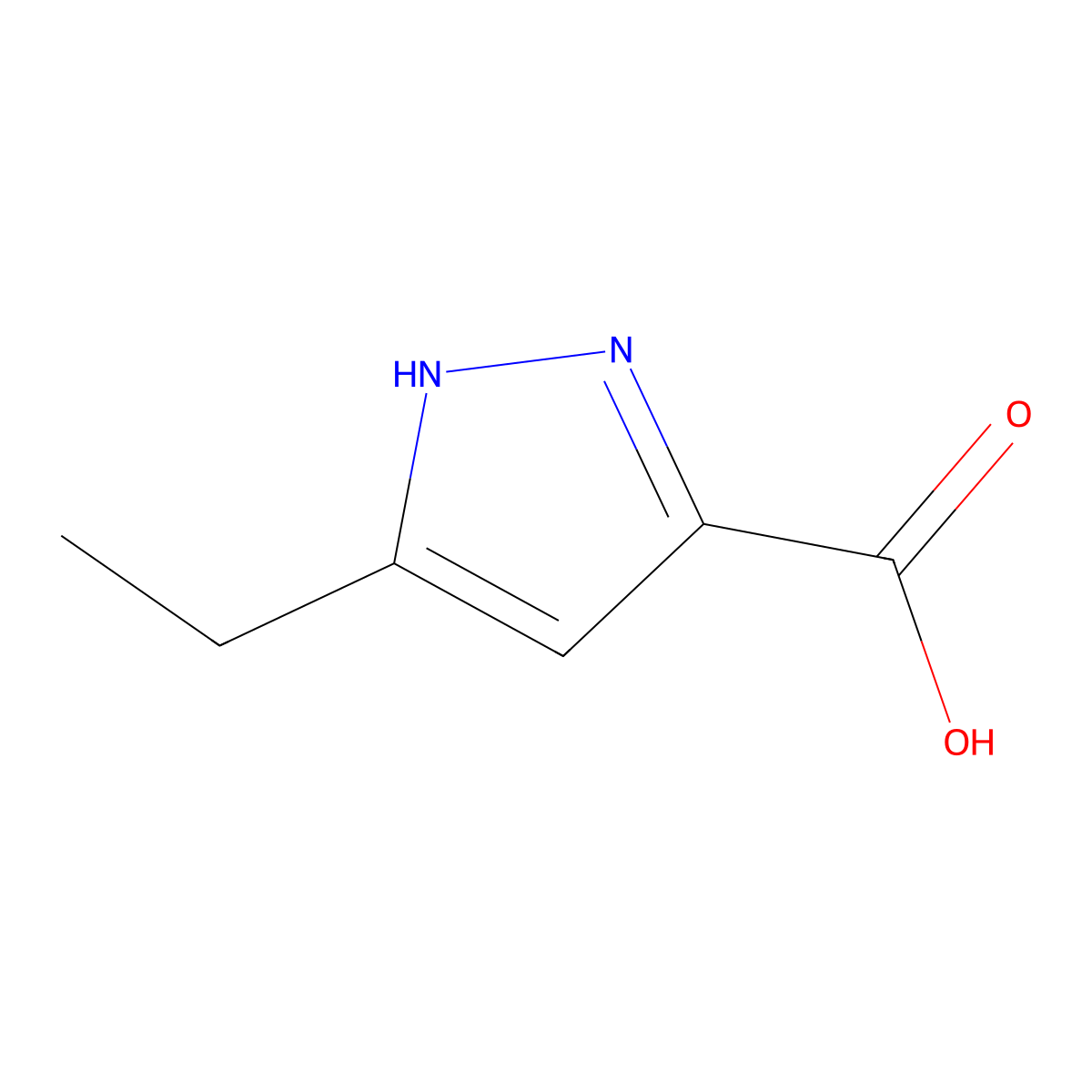 5-ethyl-1H-pyrazole-3-carboxylic Acid molecular structure, CAS 4027-59-2
