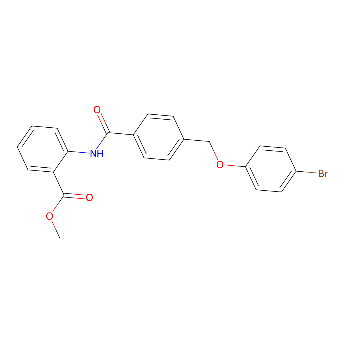 Methyl 2-({4-[(4-bromophenoxy)methyl]benzoyl}amino)benzoate molecular structure, CAS 402719-26-0