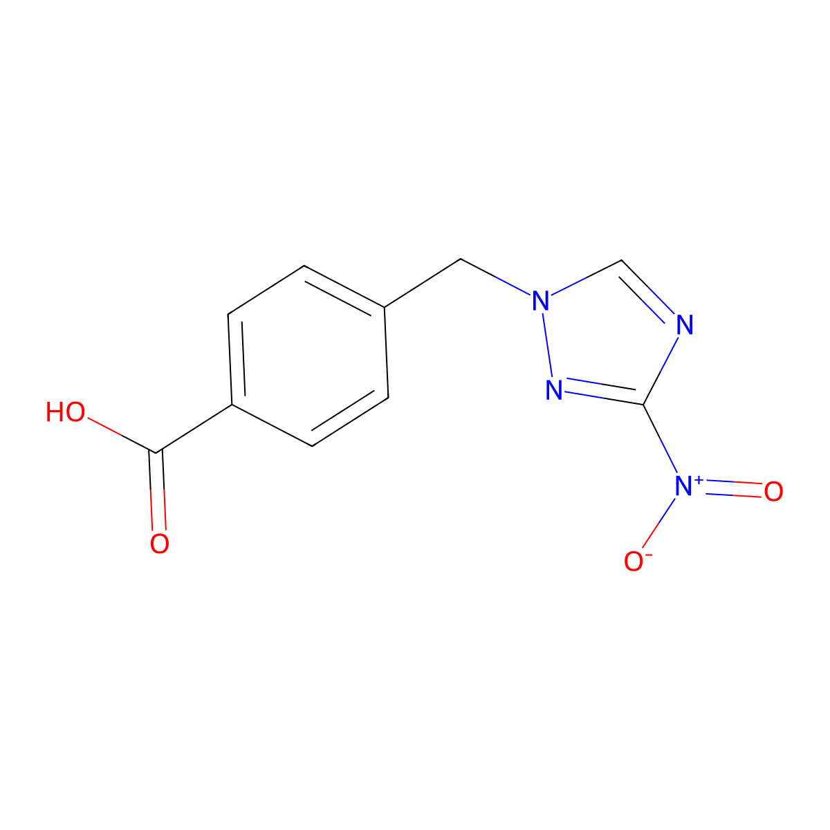 4-((3-nitro-1H-1,2,4-triazol-1-yl)methyl)benzoic acid molecular structure, CAS 402720-88-1