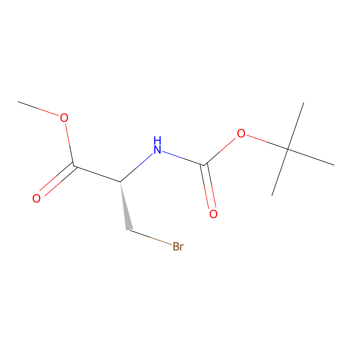 3-Bromo-N-Boc-D-alanine methyl ester molecular structure, CAS 402726-50-5