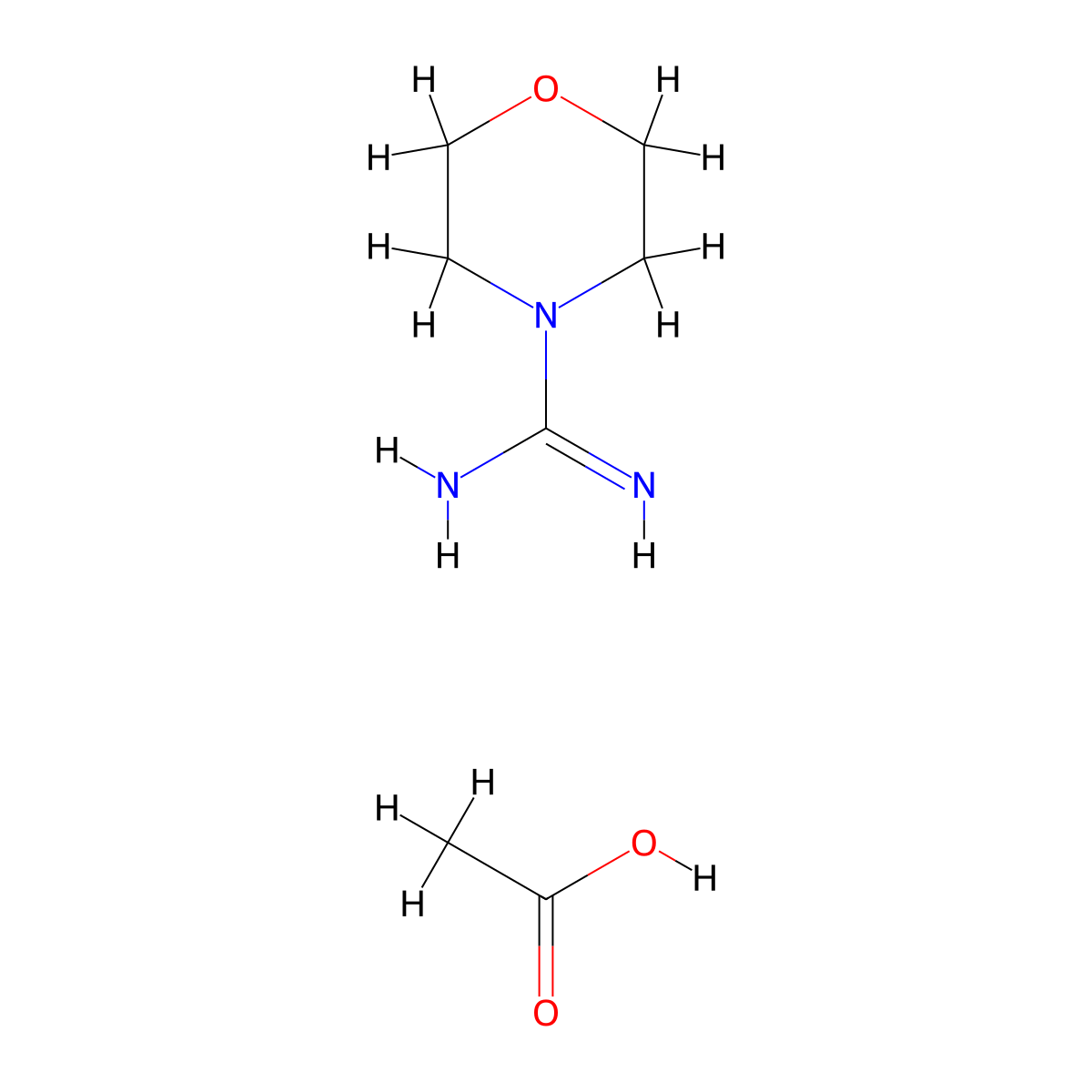 Morpholine-4-carboxamidinium acetate molecular structure, CAS 402726-73-2