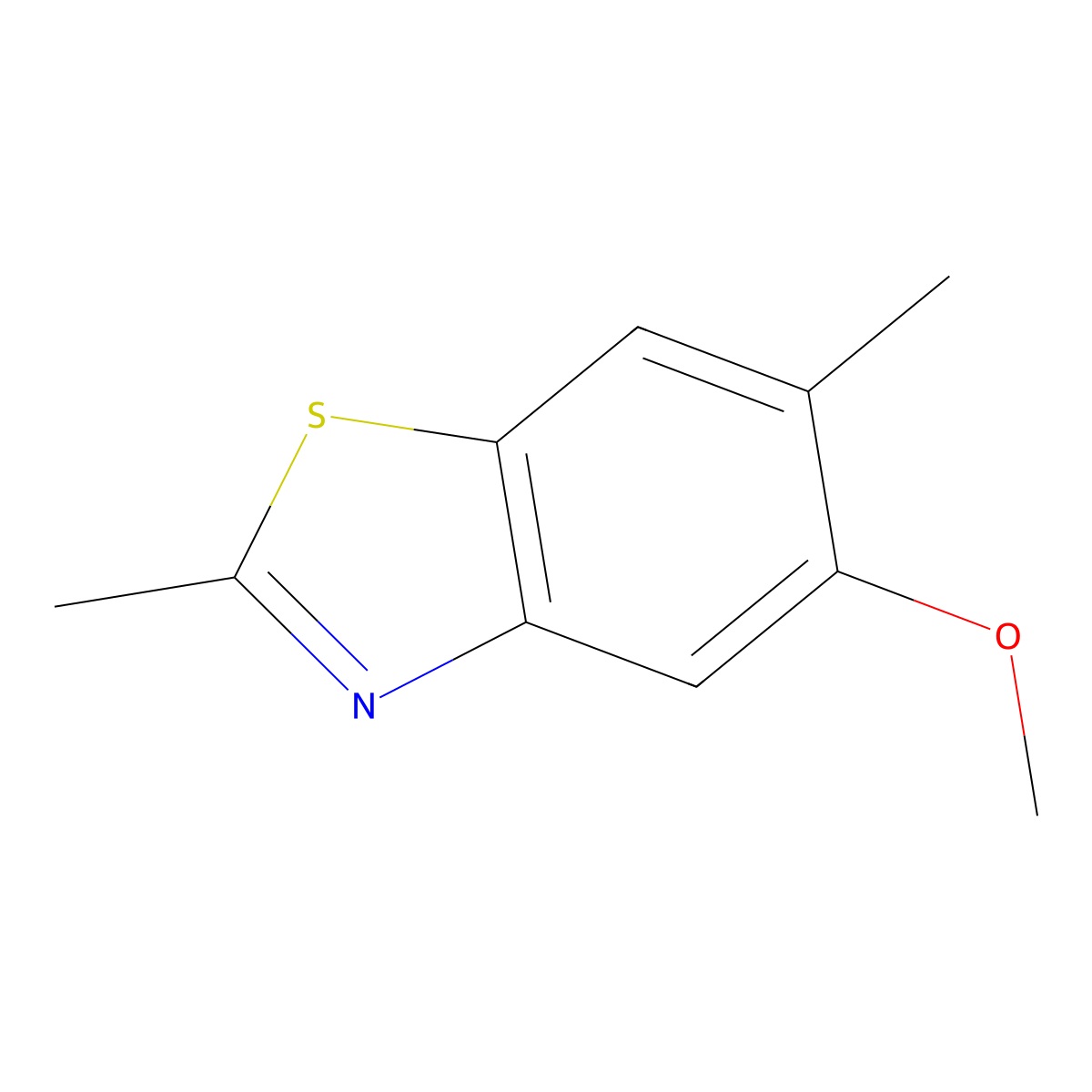 5-Methoxy-2,6-dimethyl-1,3-benzothiazole molecular structure, CAS 402727-11-1