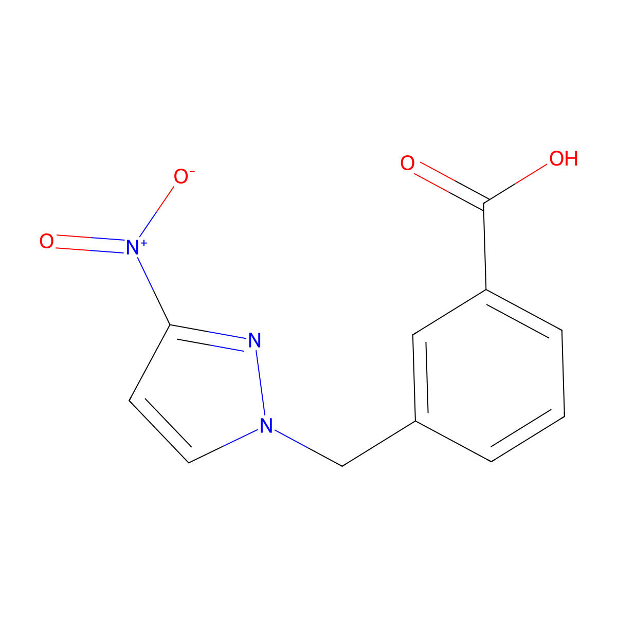 3-[(3-nitro-1H-pyrazol-1-yl)methyl]benzoic acid molecular structure, CAS 402729-32-2