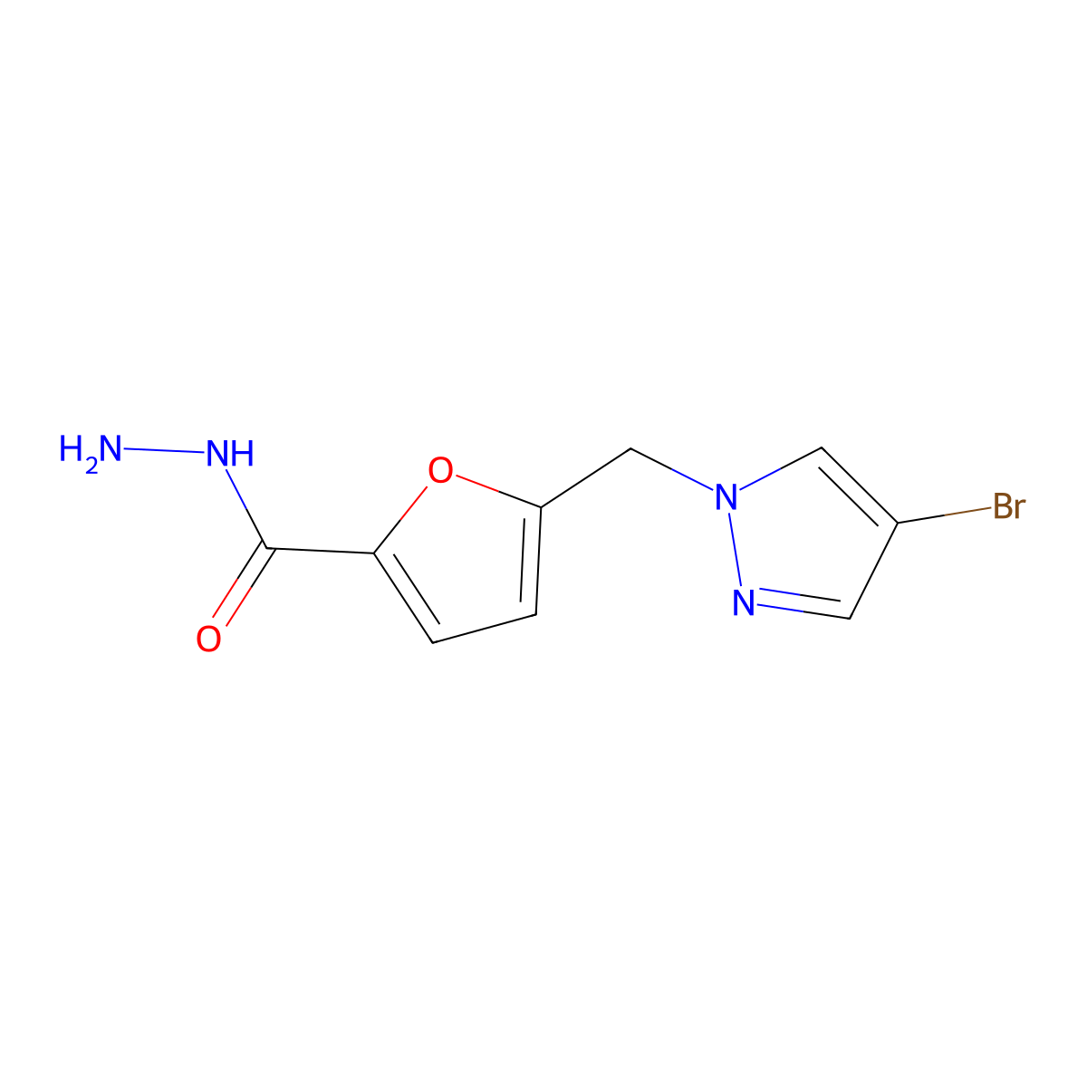 5-[(4-bromo-1H-pyrazol-1-yl)methyl]-2-furohydrazide molecular structure, CAS 402729-65-1