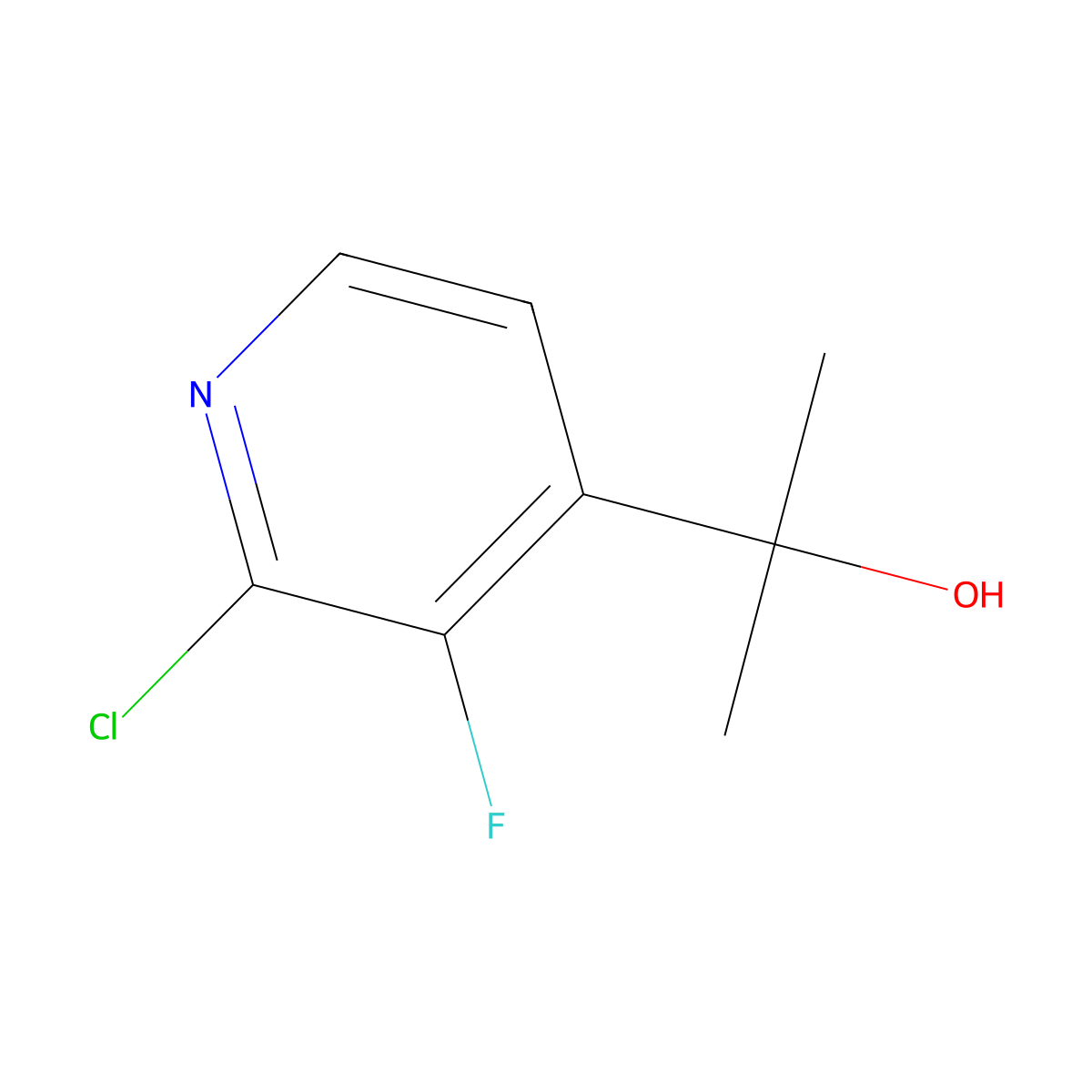 2-(2-Chloro-3-fluoropyridin-4-yl)propan-2-ol molecular structure, CAS 40273-52-7