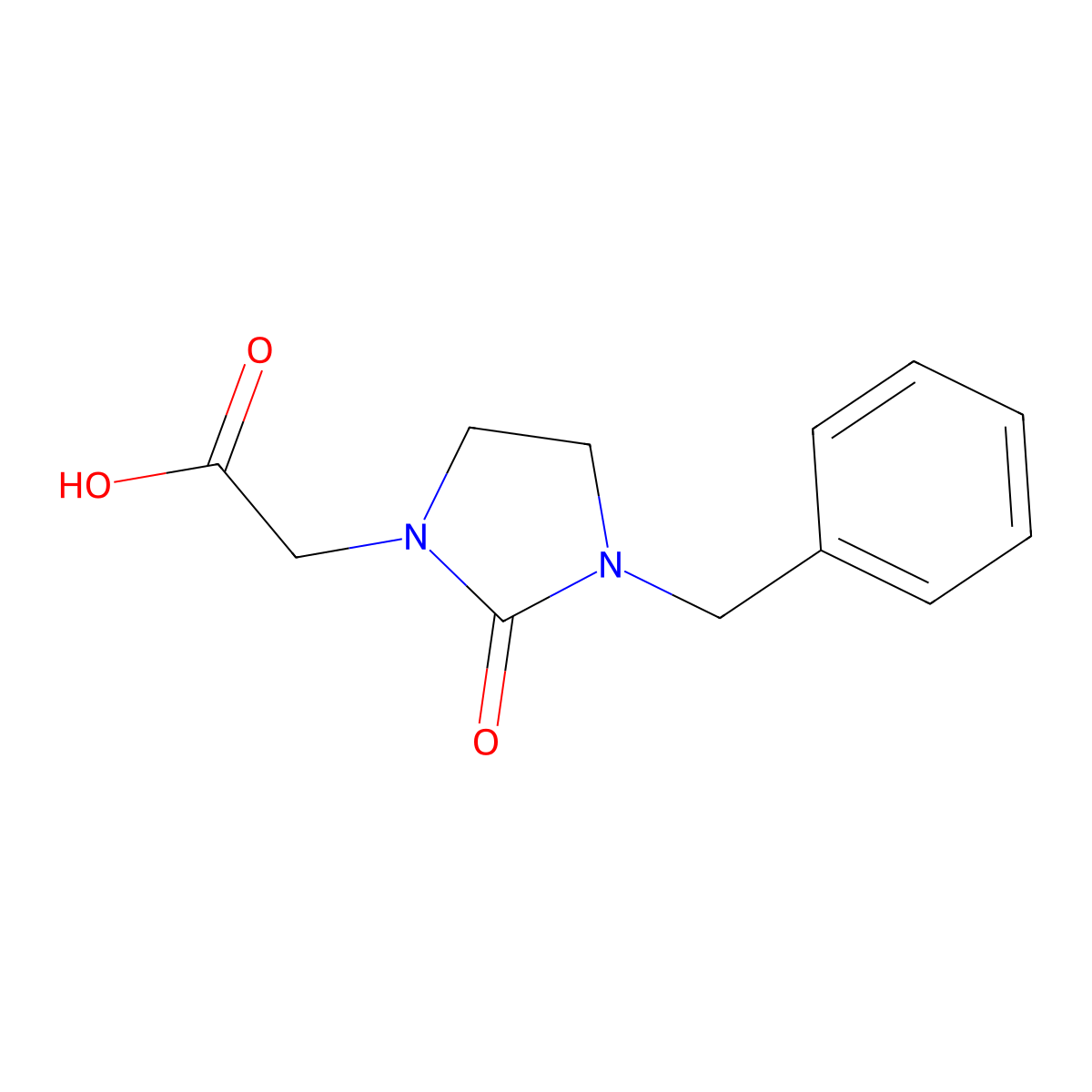 (3-Benzyl-2-oxoimidazolidin-1-yl)acetic acid molecular structure, CAS 402733-38-4