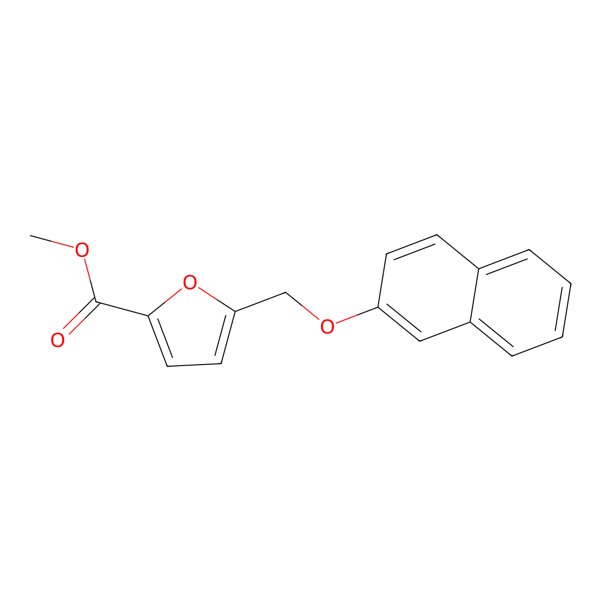 Methyl 5-((naphthalen-2-yloxy)methyl)furan-2-carboxylate molecular structure, CAS 402736-34-9