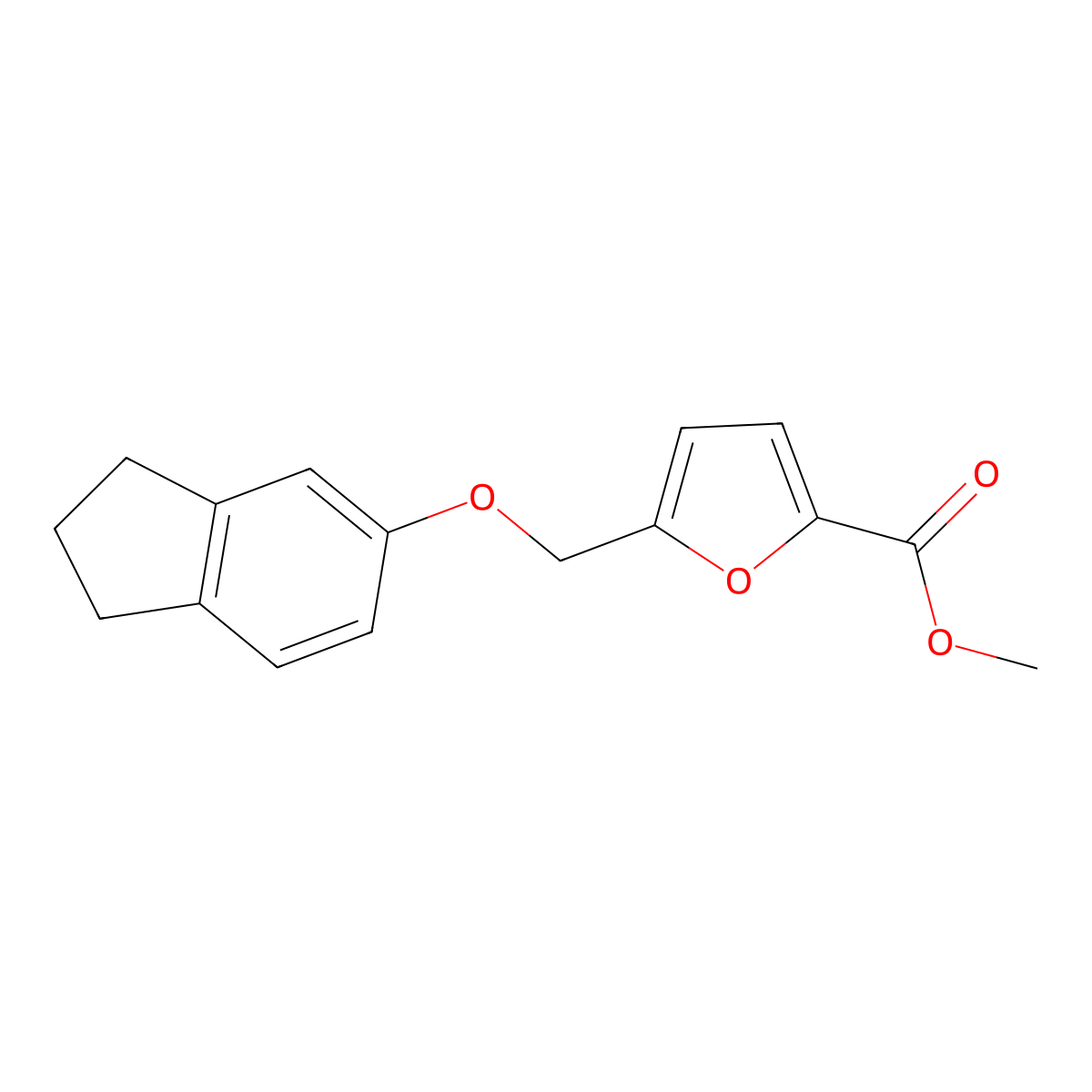 methyl 5-[(2,3-dihydro-1H-inden-5-yloxy)methyl]-2-furoate molecular structure, CAS 402737-26-2