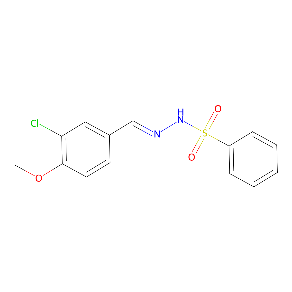 N'-(3-chloro-4-methoxybenzylidene)benzenesulfonohydrazide molecular structure, CAS 402739-48-4