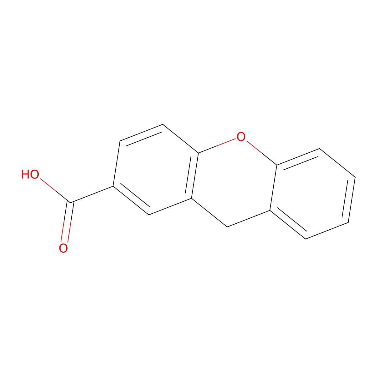 9H-Xanthene-2-carboxylic acid molecular structure, CAS 40274-68-8