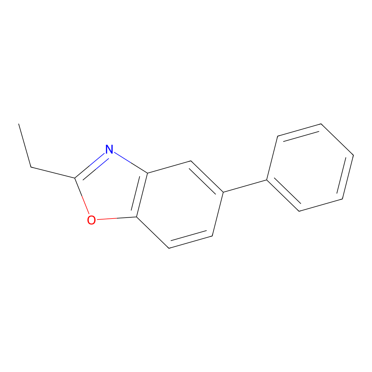 2-Ethyl-5-phenyl-1,3-benzoxazole molecular structure, CAS 402745-81-7