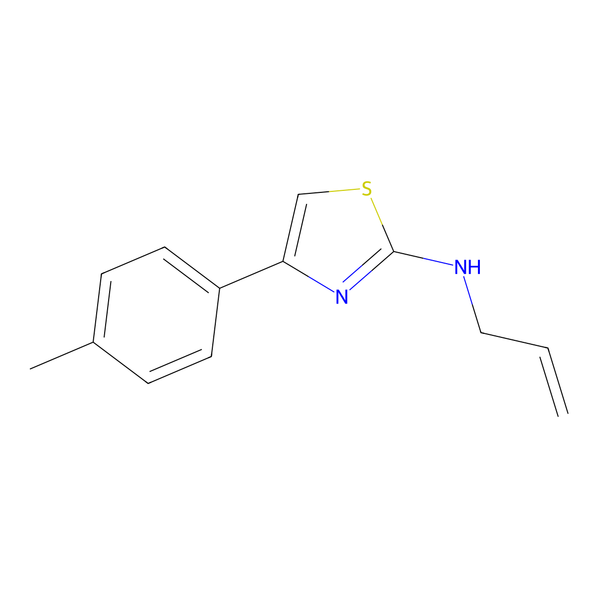N-allyl-4-(4-methylphenyl)-1,3-thiazol-2-amine molecular structure, CAS 402746-07-0