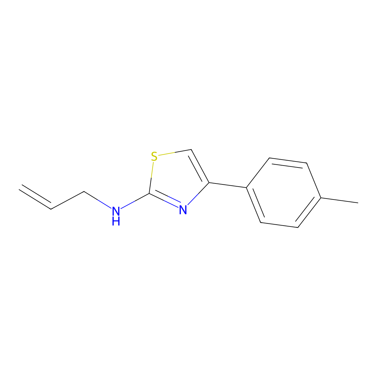 N-allyl-4-(4-methylphenyl)-1,3-thiazol-2-amine molecular structure, CAS 402746-07-0