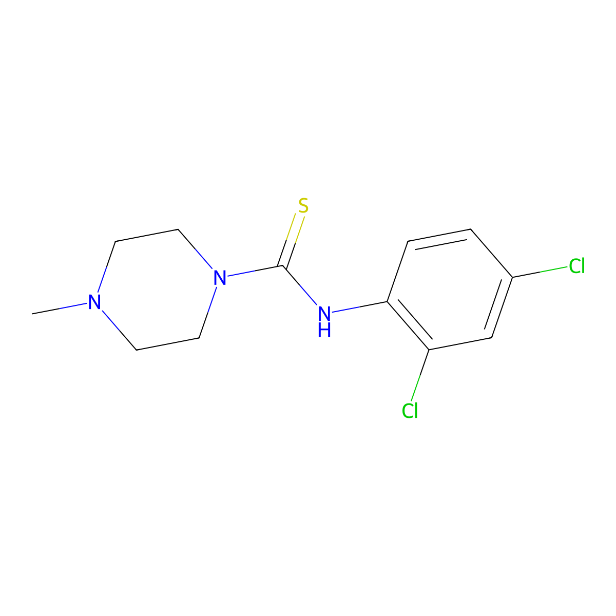 N-(2,4-dichlorophenyl)-4-methylpiperazine-1-carbothioamide molecular structure, CAS 402746-79-6