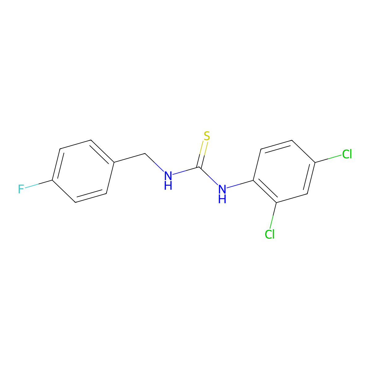 1-(2,4-Dichlorophenyl)-3-(4-fluorobenzyl)thiourea molecular structure, CAS 402747-94-8