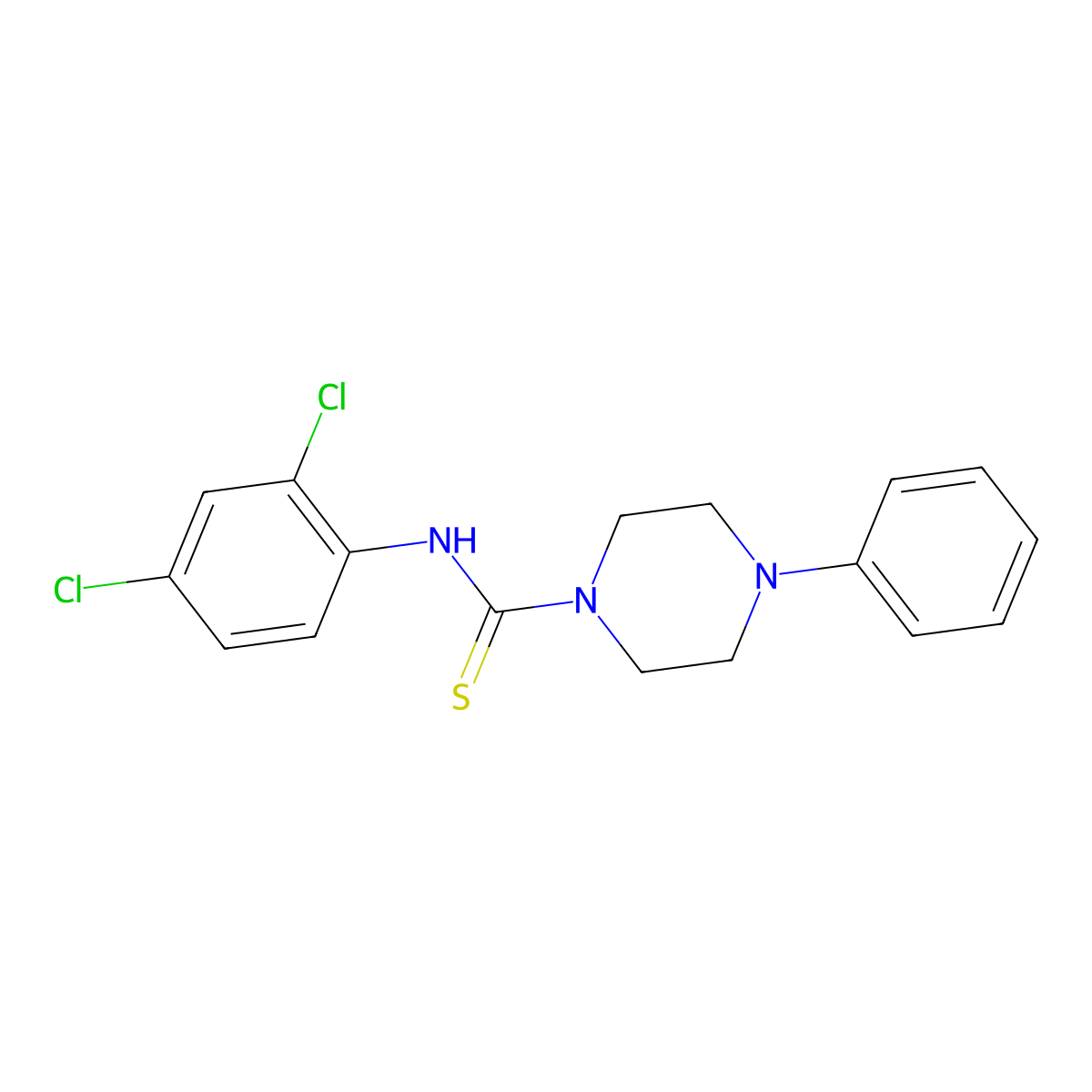 N-(2,4-dichlorophenyl)-4-phenylpiperazine-1-carbothioamide molecular structure, CAS 402748-53-2
