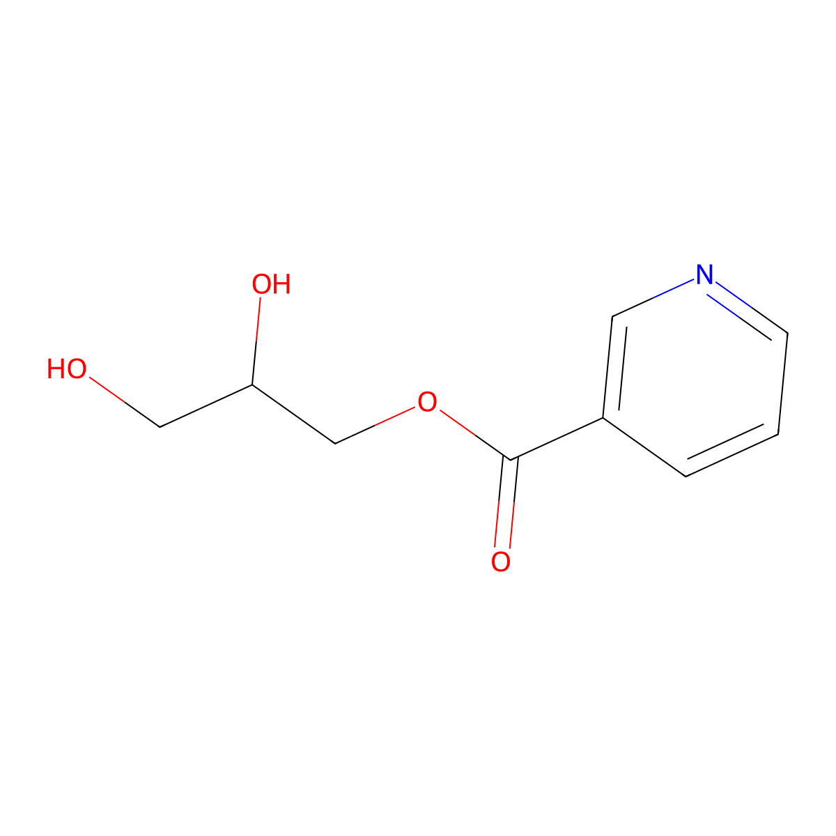 2,3-Dihydroxypropyl nicotinate molecular structure, CAS 40275-04-5