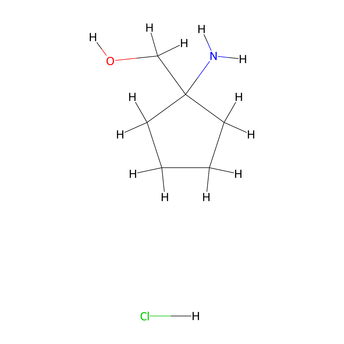 (1-Aminocyclopentyl)methanol hydrochloride molecular structure, CAS 402752-91-4
