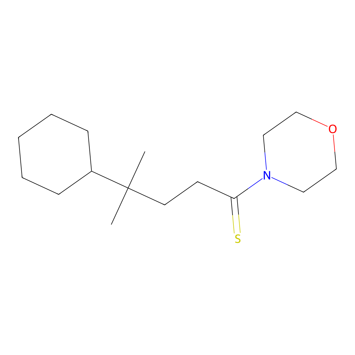 4-Cyclohexyl-4-methyl-1-morpholin-4-ylpentane-1-thione molecular structure, CAS 402767-42-4