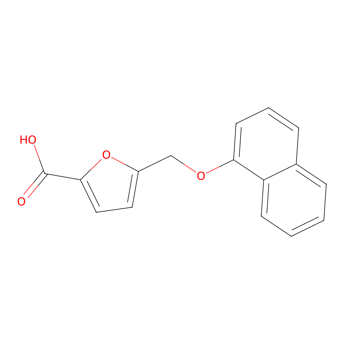 5-[(1-Naphthyloxy)methyl]-2-furoic acid molecular structure, CAS 402767-66-2