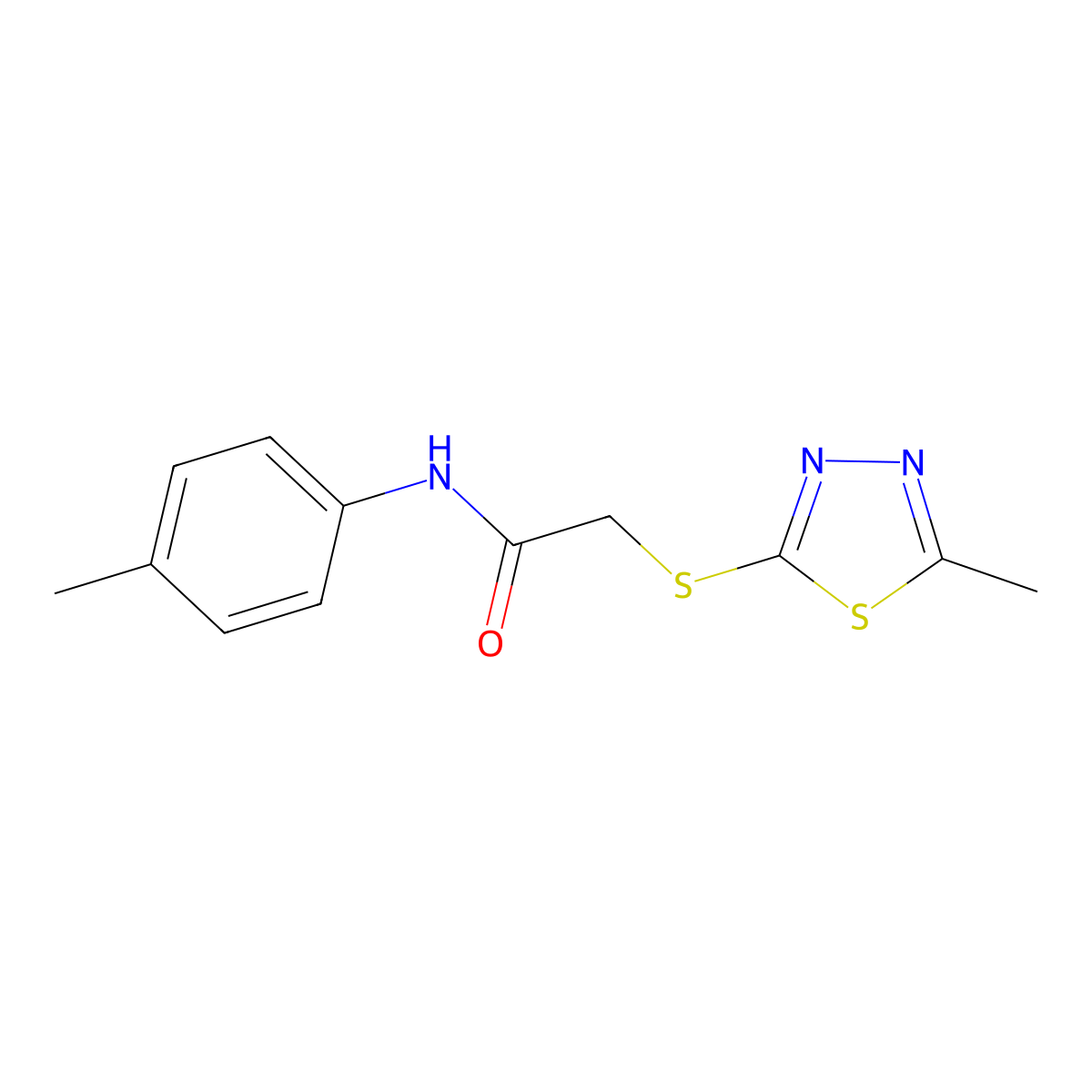 N-(4-methylphenyl)-2-[(5-methyl-1,3,4-thiadiazol-2-yl)sulfanyl]acetamide molecular structure, CAS 402769-29-3