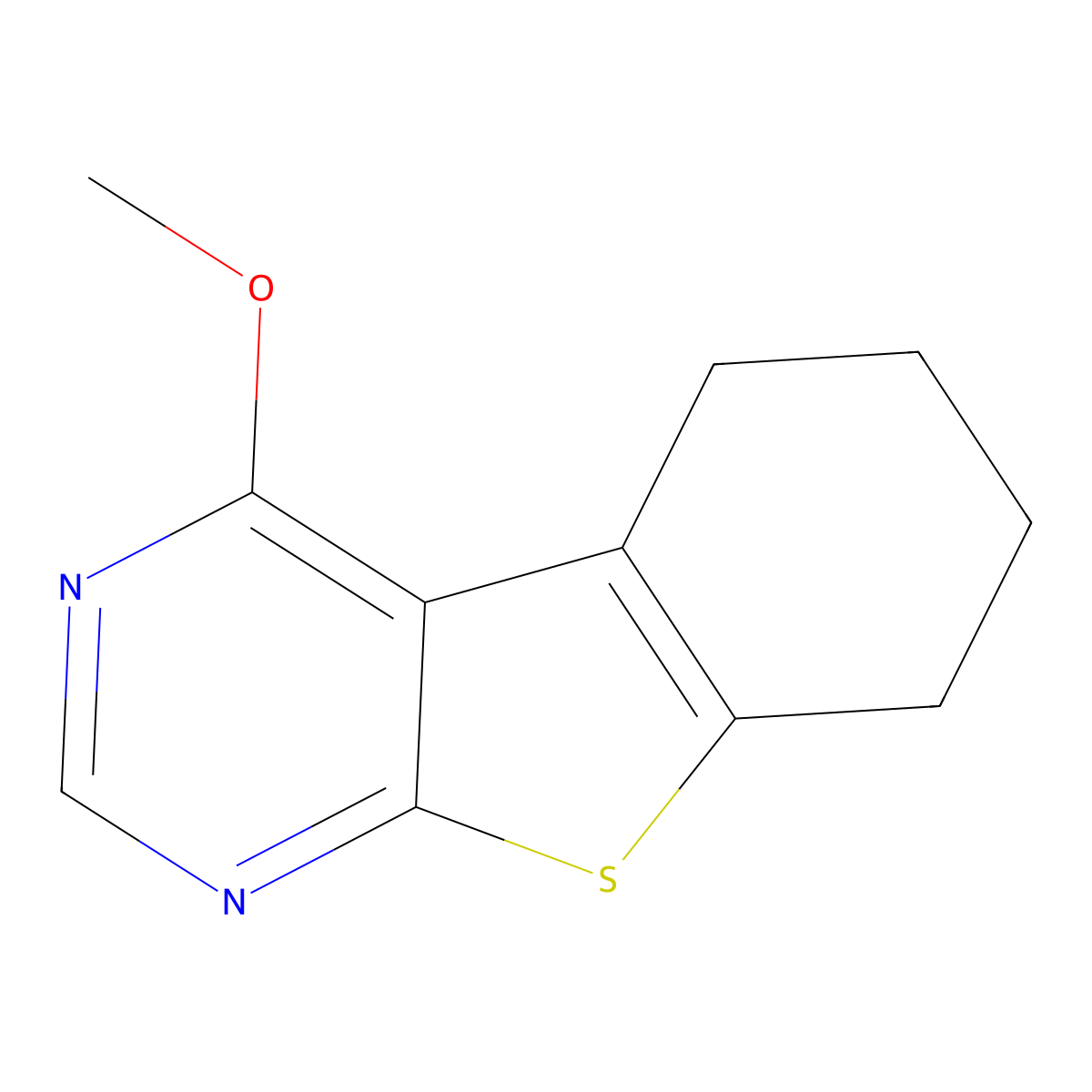 4-Methoxy-5,6,7,8-tetrahydro[1]benzothieno[2,3-d]pyrimidine molecular structure, CAS 40277-31-4