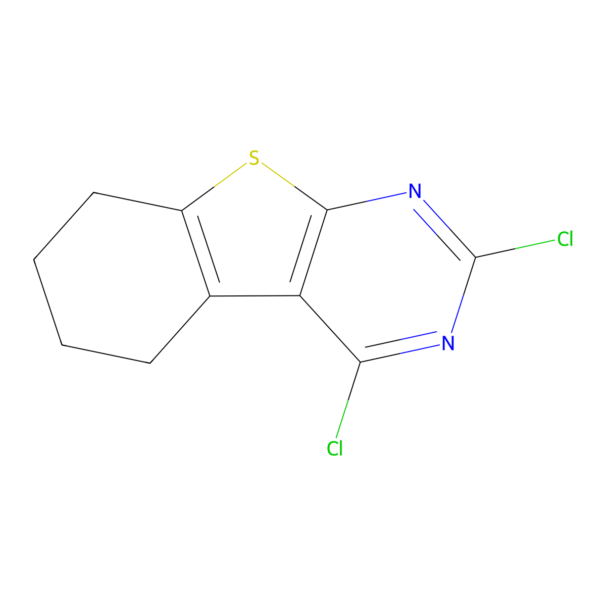 2,4-Dichloro-5,6,7,8-tetrahydro[1]benzothieno[2,3-d]pyrimidine molecular structure, CAS 40277-35-8
