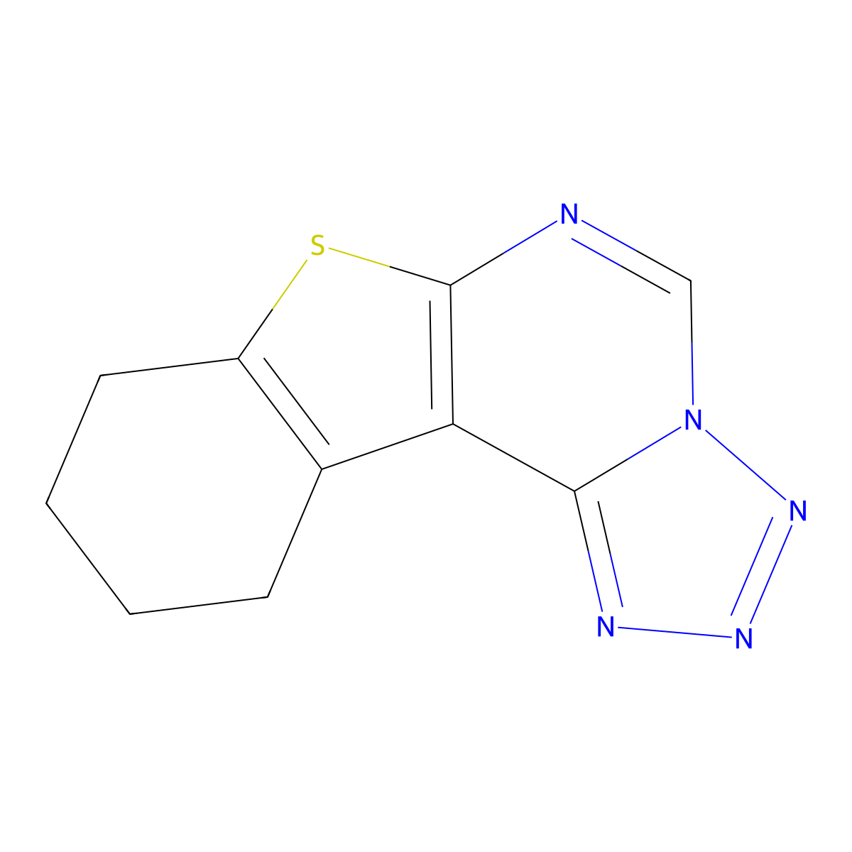 8,9,10,11-Tetrahydro[1]benzothieno[3,2-e]tetrazolo[1,5-c]pyrimidine molecular structure, CAS 40277-38-1