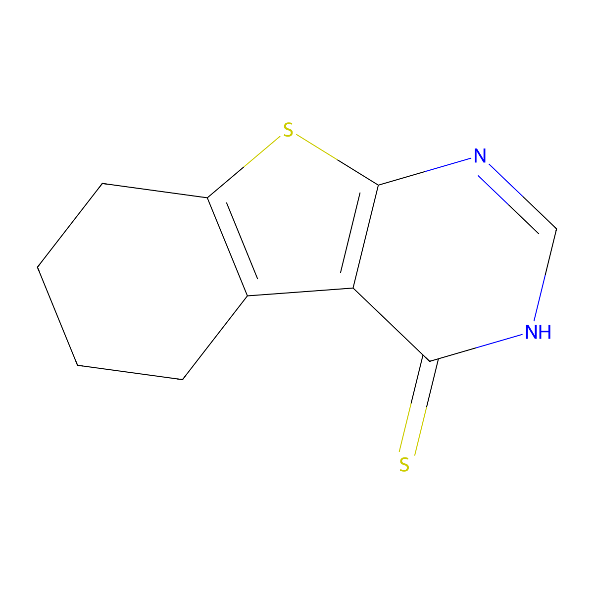 5,6,7,8-Tetrahydro[1]benzothieno[2,3-d]pyrimidine-4(3H)-thione molecular structure, CAS 40277-39-2