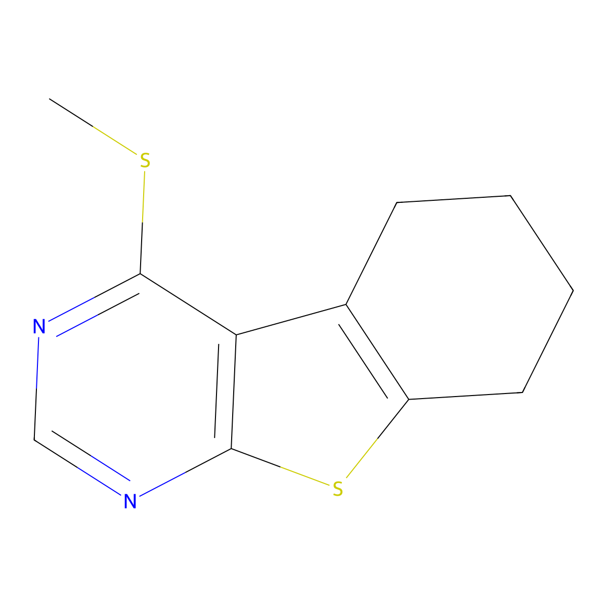 4-(Methylsulfanyl)-5,6,7,8-tetrahydro[1]benzothieno[2,3-d]pyrimidine molecular structure, CAS 40277-41-6