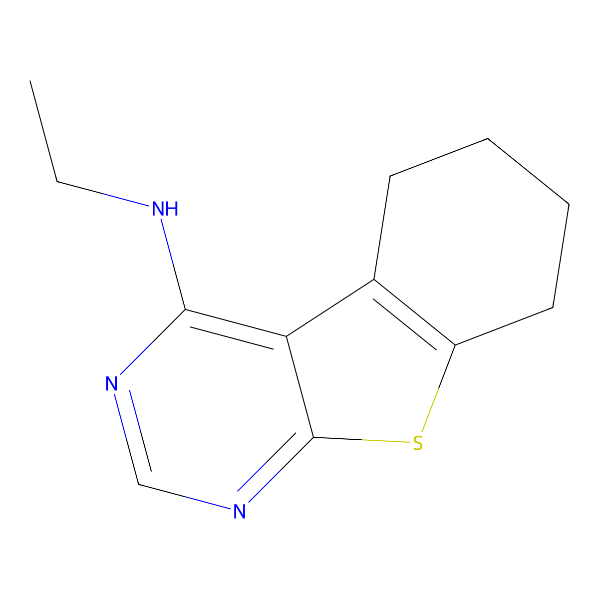 N-ethyl-5,6,7,8-tetrahydro[1]benzothieno[2,3-d]pyrimidin-4-amine molecular structure, CAS 40277-53-0