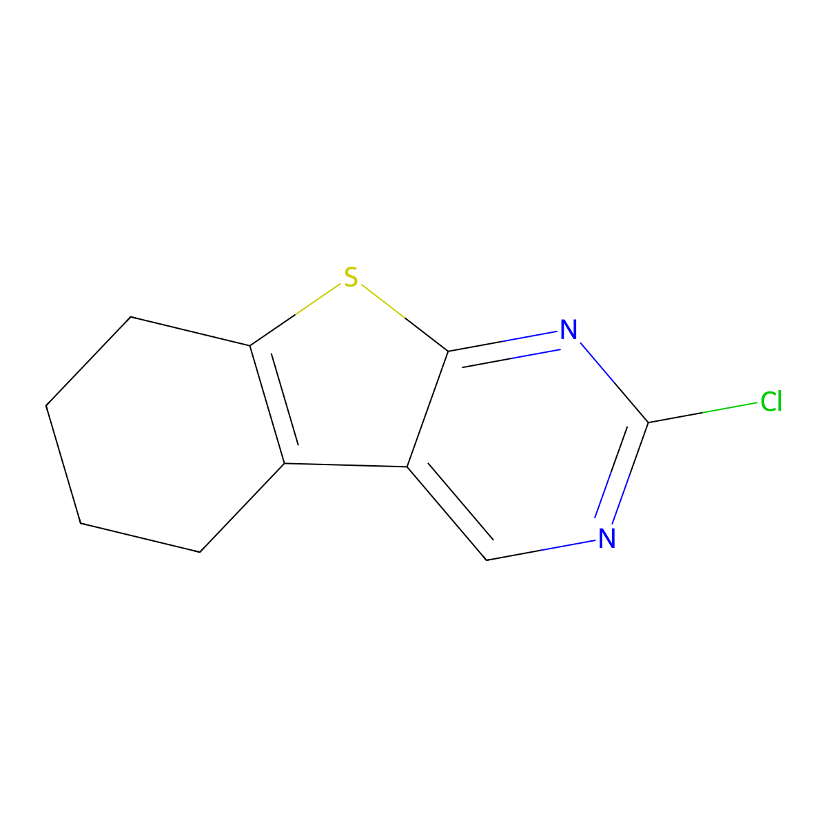 2-Chloro-5,6,7,8-tetrahydro[1]benzothieno[2,3-d]pyrimidine molecular structure, CAS 40277-57-4
