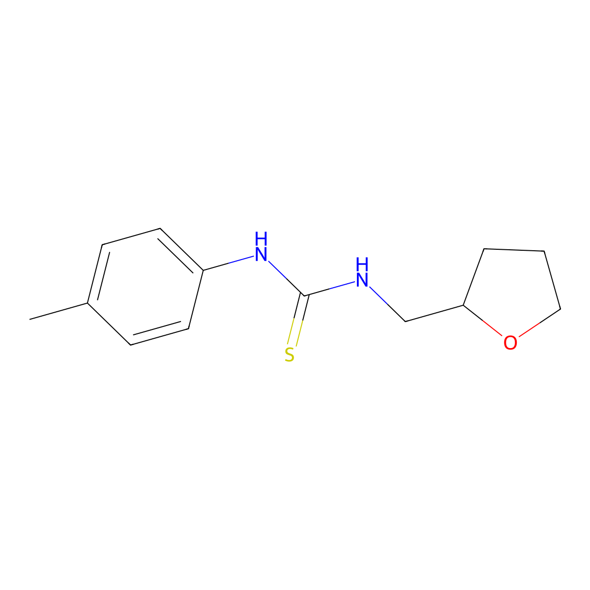 1-(4-Methylphenyl)-3-(oxolan-2-ylmethyl)thiourea molecular structure, CAS 402770-00-7