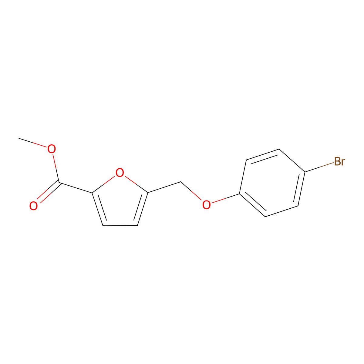 Methyl 5-[(4-bromophenoxy)methyl]-2-furoate molecular structure, CAS 402771-33-9