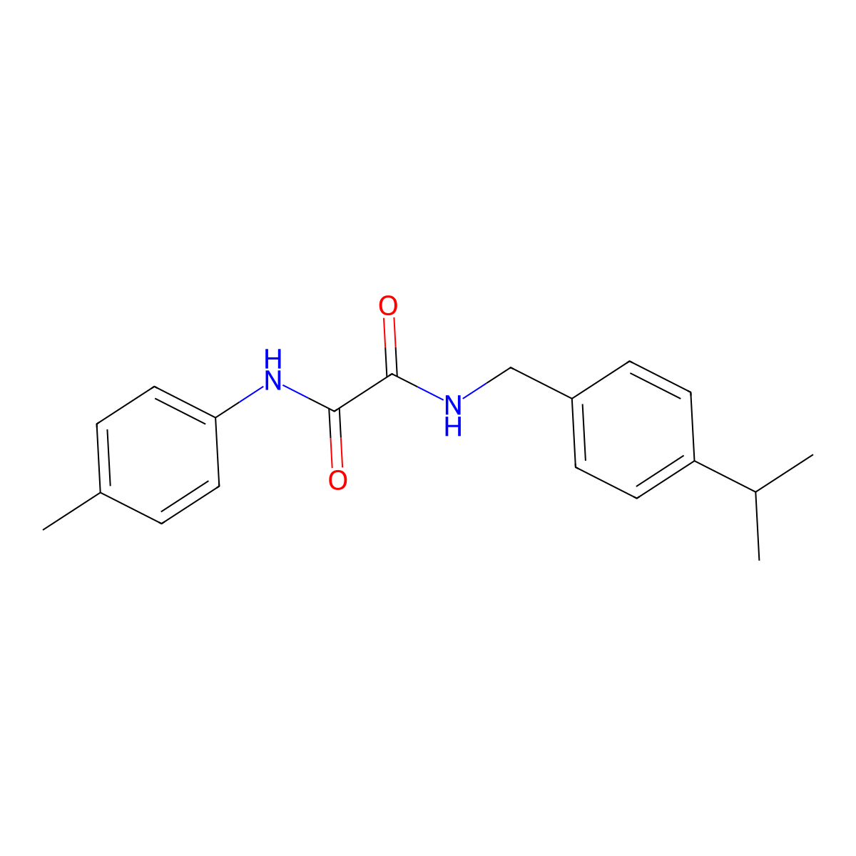 N'-(4-methylphenyl)-N-[(4-propan-2-ylphenyl)methyl]oxamide molecular structure, CAS 402772-16-1