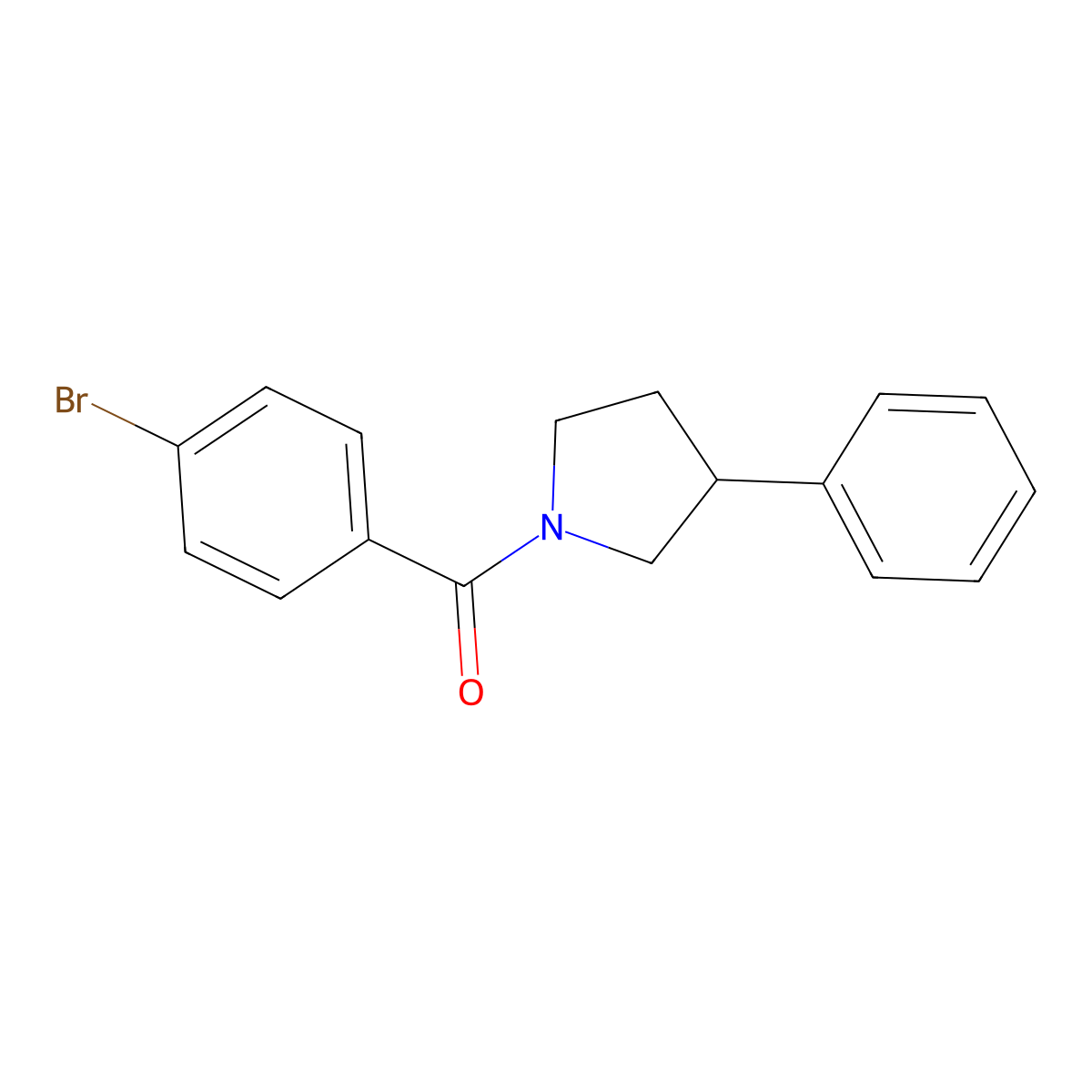 (4-Bromophenyl)(3-phenylpyrrolidin-1-yl)methanone molecular structure, CAS 402774-82-7