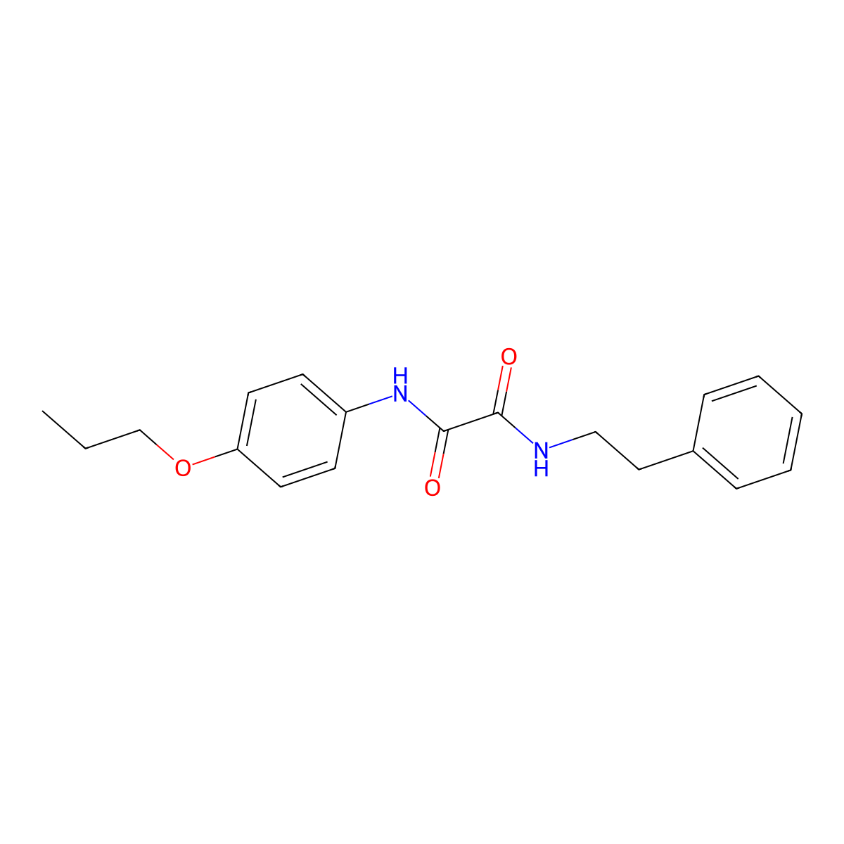N-(2-phenylethyl)-N'-(4-propoxyphenyl)ethanediamide molecular structure, CAS 402775-48-8