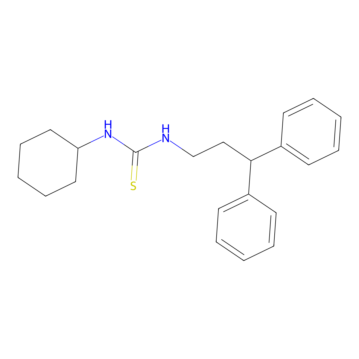 1-Cyclohexyl-3-(3,3-diphenylpropyl)thiourea molecular structure, CAS 402779-37-7
