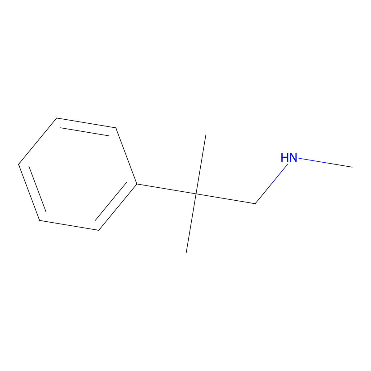 Methyl(2-methyl-2-phenylpropyl)amine molecular structure, CAS 40278-47-5
