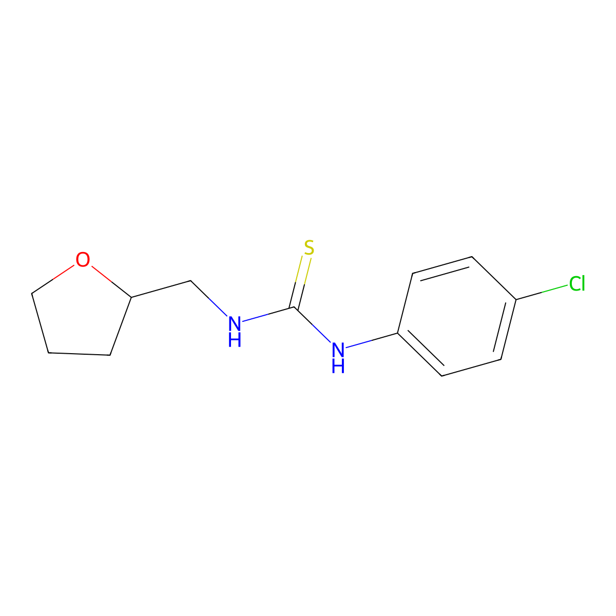 1-(4-Chlorophenyl)-3-(oxolan-2-ylmethyl)thiourea molecular structure, CAS 402782-65-4