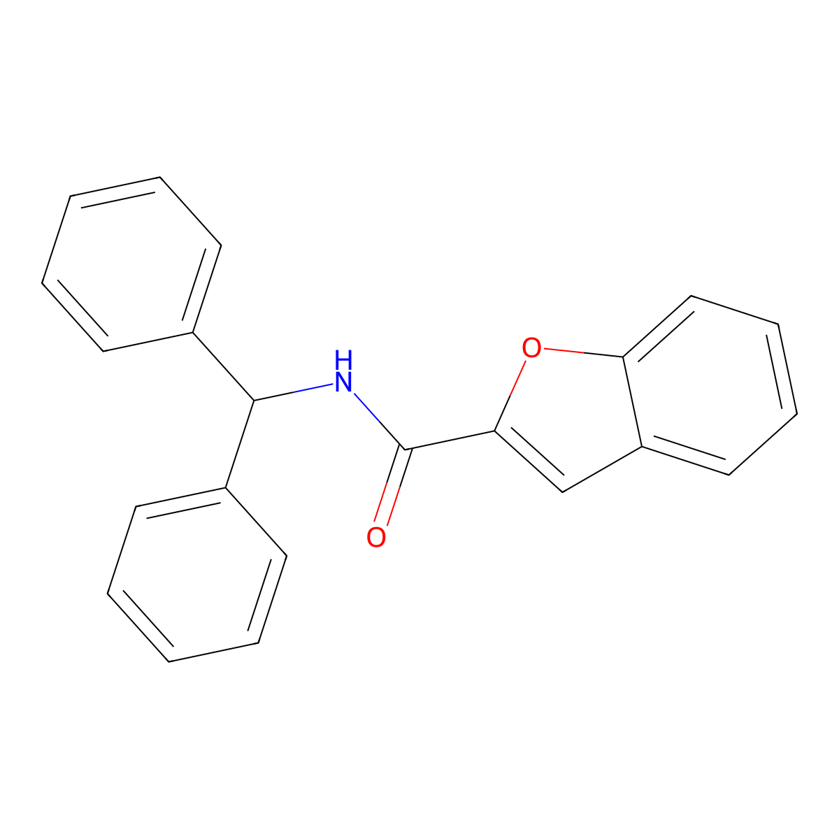 N-benzhydryl-1-benzofuran-2-carboxamide molecular structure, CAS 402782-93-8