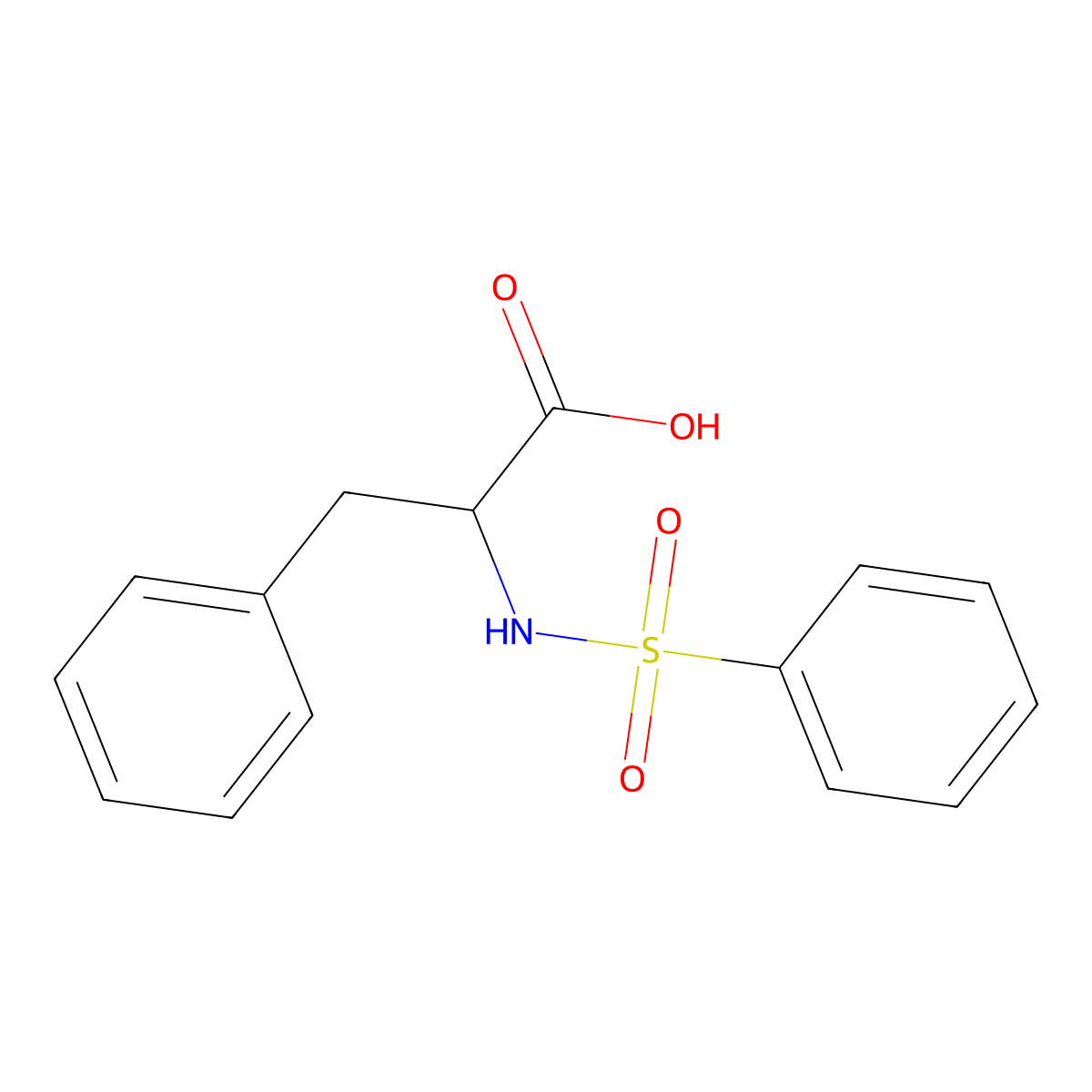 (S)-3-phenyl-2-(phenylsulfonamido)propanoic acid molecular structure, CAS 40279-95-6