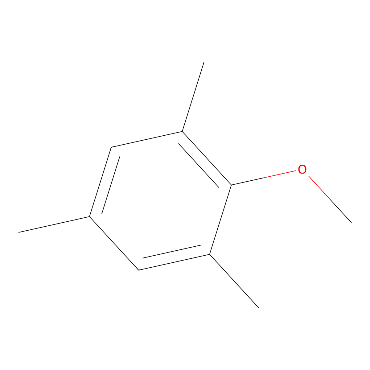 Benzene, 2-methoxy-1,3,5-trimethyl- molecular structure, CAS 4028-66-4