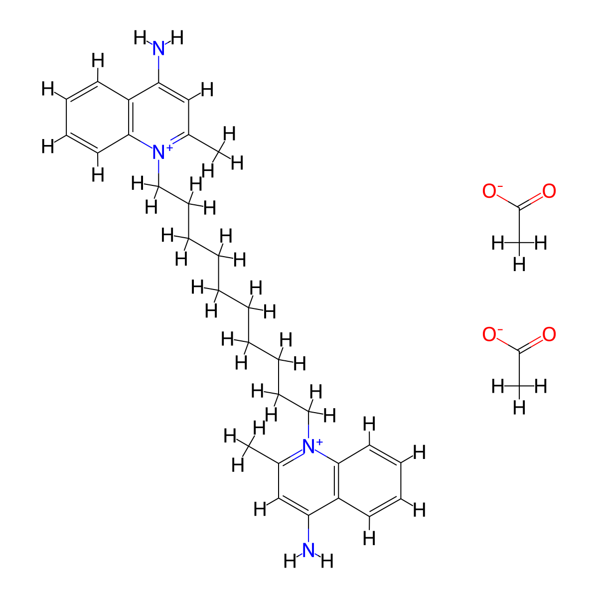 Dequalinium Acetate molecular structure, CAS 4028-98-2