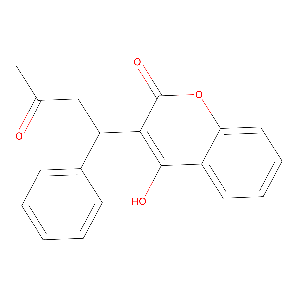 (R)-Warfarin molecular structure, CAS 40281-89-8