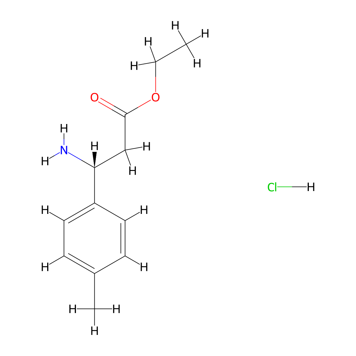 ethyl (3R)-3-amino-3-(4-methylphenyl)propanoate;hydrochloride molecular structure, CAS 402827-99-0